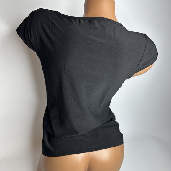 Whimsigoth Black Beaded Pearl Top M Romantic Witchy Y2K Glam Goth Fairycore - Picture 2 of 12